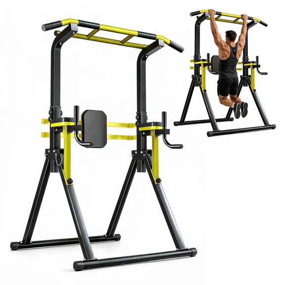 SAYGOGO Power Tower Pull Up Bar Station, 10-Level Adjustable Dip Station, 440LBS Capacity, 1 Set