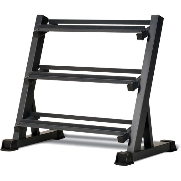 【SAYGOGO】 1000 LBS Capacity Triple Tier Dumbbell Rack, Commercial Steel Storage Stand with Triangular Base Rubber Feet, Space Saving Home Gym Organizer