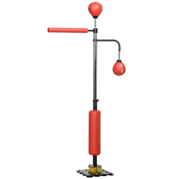 SAYGOGO 4'7"-6'8" Adjustable Boxing Bag Stand with Speed Bag & 360 Reflex Bar, 12 Suction Cups Shock-Absorbing System, Home Boxing Training Equipment