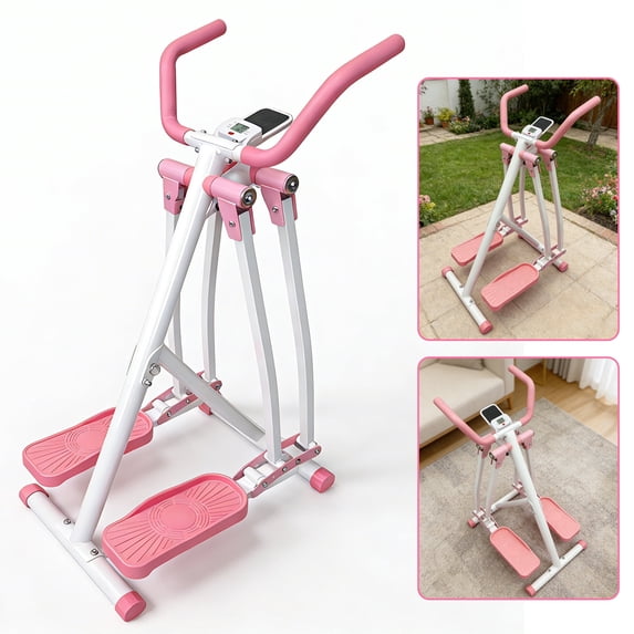 【SAYGOGO】 Air Walk Elliptical Machine - Foldable Cardio Cross Trainer Glider for Full-Body Low-Impact Exercise with LCD Display Ideal for Home Gym