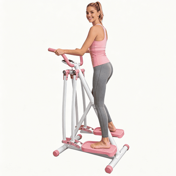 SAYGOGO Air Walk Elliptical Machine - Foldable Cardio Cross Trainer Glider for Full-Body Low-Impact Exercise with LCD Display Ideal for Home Gym