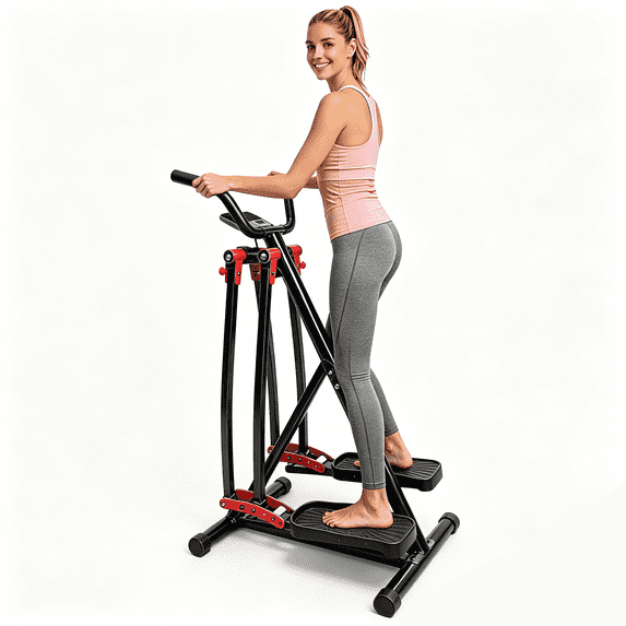 SAYGOGO Air Walk Elliptical Machine - Foldable Cardio Cross Trainer Glider for Full-Body Low-Impact Exercise with LCD Display Ideal for Home Gym