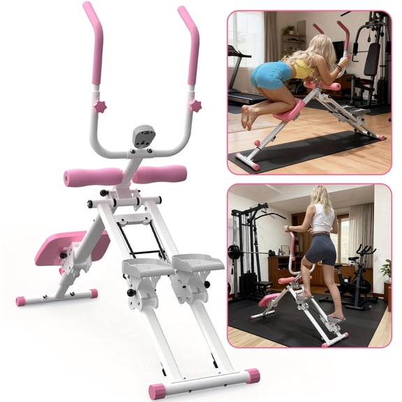 【SAYGOGO】 2-in-1 Stair Stepper & Ab Machine, 300lbs Max Load, Silent Rollers, Full Body Core Glute Leg Workout, Easy Install, Compact Home Gym Equipment