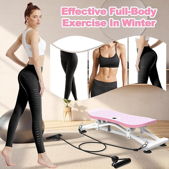 【SAYGOGO 】Sliding Ski Simulator with Resistance Bands - Indoor Skiing Fitness Equipment for Home Gym, With Resistance Bands & Non-Slip Base, Full-Body Cardio Training Machine for Core, Leg & Arm Work