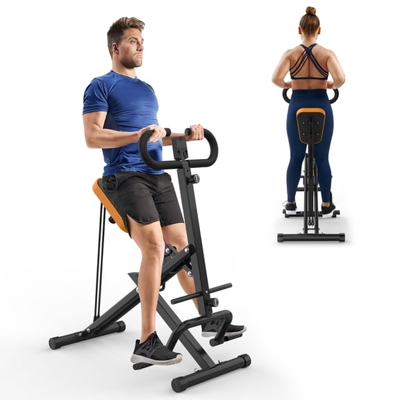 SAYGOGO Squat Machine, Foldable, Adjustable 4 Resistance Bands, Ride & Rowing for Glutes, Thighs