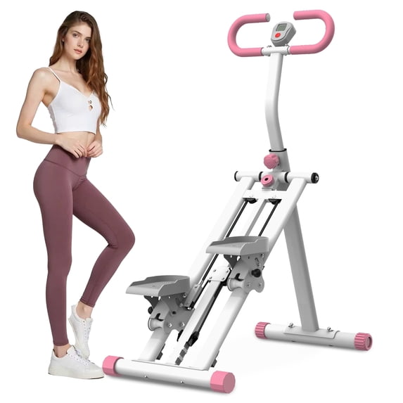 【SAYGOGO】 Stair Stepper with Resistance Home-Upgrade Vertical Climber Workout Machine for Full-Body Exercise Climber Fitness Equipment with Stable Frame Adjustable Handlebar-Pink