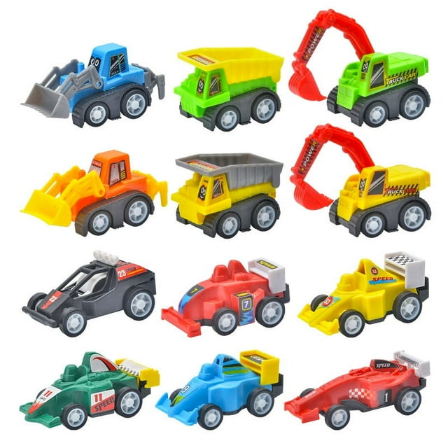 SAYLITA 12 Pack Pull Back Cars, Construction Vehicles Toys for Baby ...