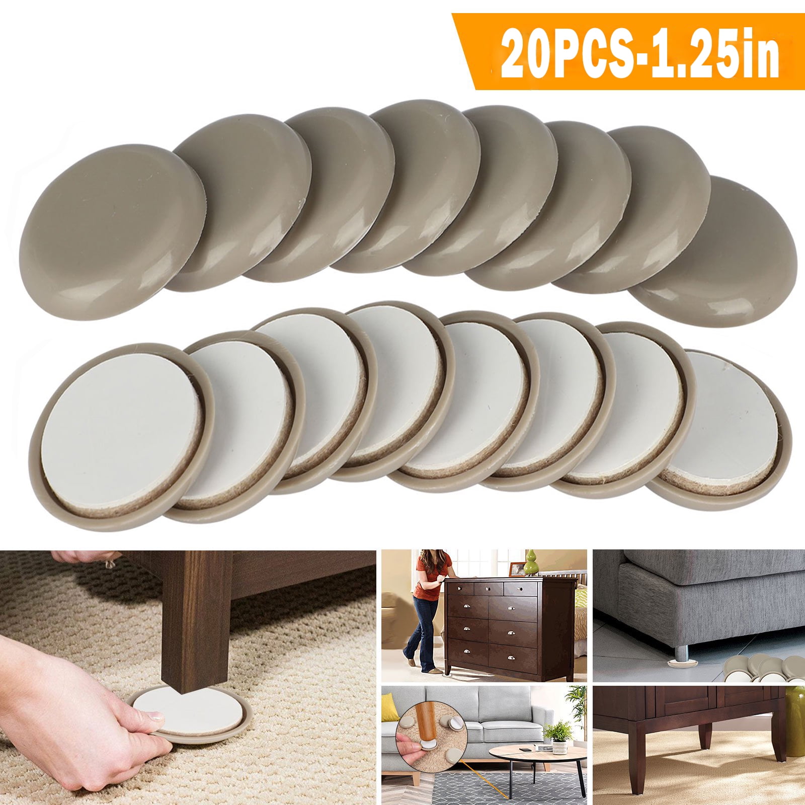 SAYLITA 20Pcs Furniture Sliders, Self Stick Sliders Legs Furniture
