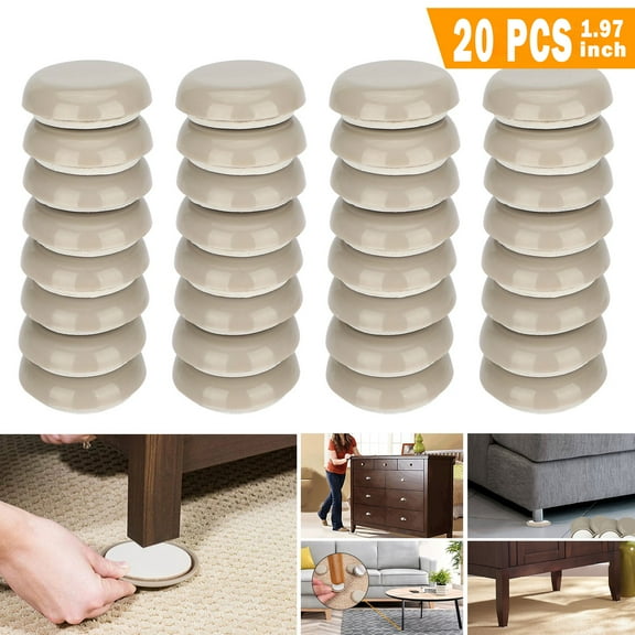 SAYLITA 20Pcs Self Stick Carpet Sliders Self Adhesive Furniture Moving Slider for Carpet Slider,Self-Adhesive Furniture Slider,Moving Pads Moving Furniture Sliders,Furniture Mover Glides Glider