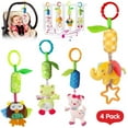 SAYLITA 4 Pack Baby Toy Soft Hanging Rattle Learning Toy with Teethers