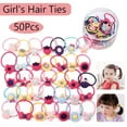 thumbnail image 1 of SAYLITA 50Pcs Mix Colors Hair Ties for Girls Little Girls' Small Hair Ropes Elastic Hair Tie Toddler Set for Girls Soft Rubber Bands Hair Bands Holders Pigtails Hair Accessories for Girls Toddlers, 1 of 7
