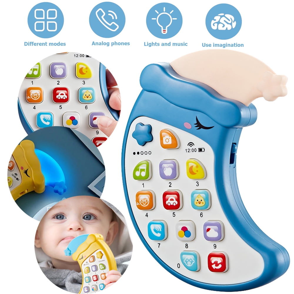 SAYLITA Baby Cell Phone Toy with Teether Lights & Music,Sing & Count ...