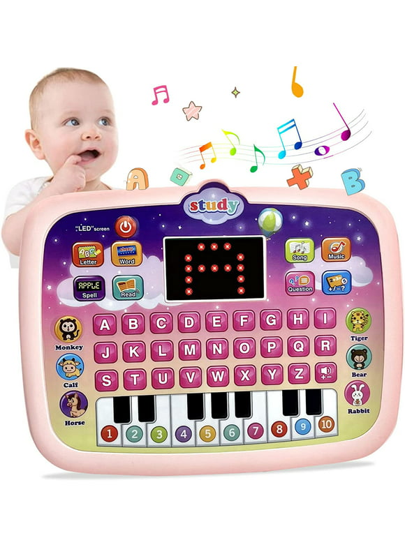 SAYLITA Baby Tablet Toy for 1 2 3 Years Old Boys Girls, Educational Learning Toys with Light and Music, Interactive Toy for Numbers, Animals Maths, Christmas Birthday Gift for Toddlers Kids
