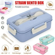 SAYLITA Bento Lunch Box Leak-proof Eco-Friendly 1200 ML Bento Box Food Storage Lunch Containers with Spoon & Fork for Adults Women Men Kids