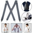 thumbnail image 1 of SAYLITA Heavy Duty Clip Suspenders for Men, Men's Adjustable X Back Mens Suspenders Straps with Clips for Work Wedding Party, 1 of 6