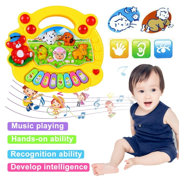 SAYLITA Musical Baby Toys 6 to 12 Months, Baby Piano Light Up Animal Musical Toys for Toddlers 1-3, Infant Kids Learning Toys for 1 Year Old Girl Boy, Baby Toys 12-18 Months Birthday Christmas Gifts