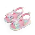 thumbnail image 1 of SAYOO Baby Girl Sandal Shoes, Infants Anti-Slip Home Patch Color Big Bow Casual Party Summer Shoes, 1 of 5