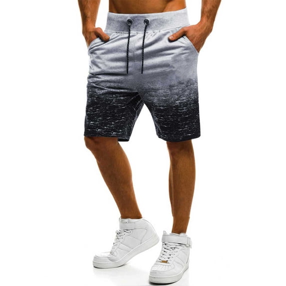 SAYOO Fashion Gradient Sports Shorts Men Stylish Shorts with Pocket for Daily Casual Wear for Men