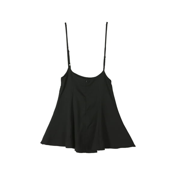 SAYOO Fashionable Women Mini Suspender Skirt, Solid Color Sleeveless Low Cut Sling Skirt for Autumn