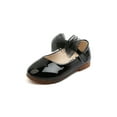 thumbnail image 1 of SAYOO Girls Leather Shoes, Solid Color Soft Sole Flat Shoes with Decorative Bow Knot, Pale Pink/ Beige/ Black, 1 of 5