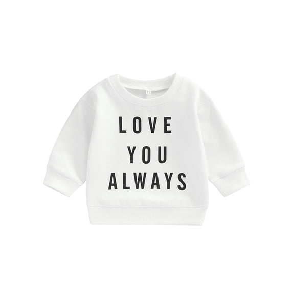 SAYOO Newborn Baby Autumn Pullover, Long Sleeved O-Neck Letter Print Warm Sweatshirt for Boys Girls