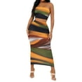 thumbnail image 1 of SAYOO Off Shoulder Tie Dye 2 Piece Skirt Set Sleeveless Cropped Tube Top Bodycon Midi Skirt Multicolor Sets Dress Outfits for Women, 1 of 5