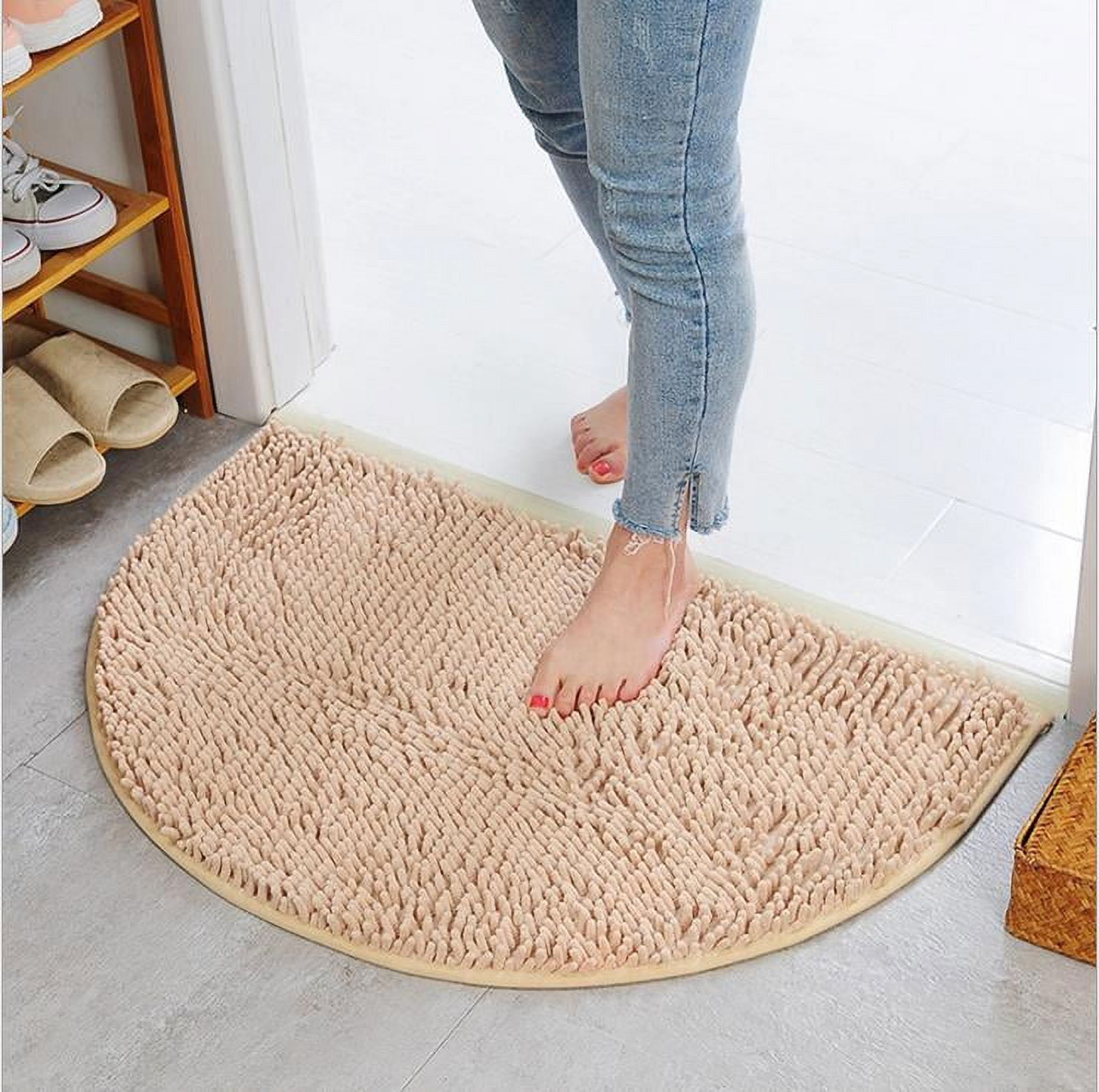SAYOO Semi Circle Antislip Mat, Half Moon Bathroom Bedroom Rug