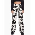 thumbnail image 1 of SAYOO Women High Waisted Skinny Straight Leg Jeans Color Block Denim Pants Patchwork Classic Streetwear Baggy Trouser (Cow Print-A, Small), 1 of 4