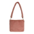 thumbnail image 1 of SAYOO Women Plush Shoulder Bag with Detachable Shoulder Strap Zipper, 1 of 7