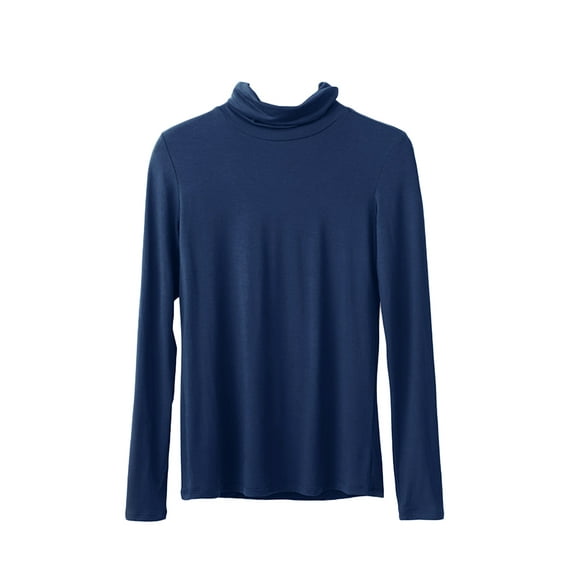 SAYOO Women's Base Pullover, Long Sleeve Modal Turtleneck Tops Soft Stretchy Slim Fitted Base Layer Shirts
