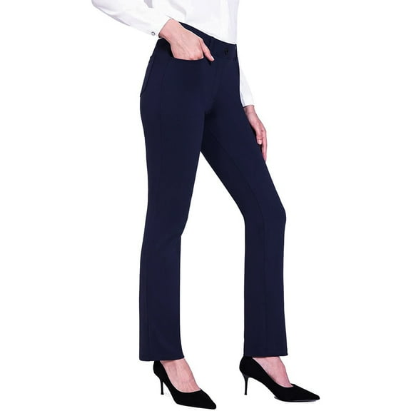 SAYOO Yoga Pants for Women Stretchy Work Business Slacks Dress Pants Casual Straight Leg Trousers with Pockets Khaki