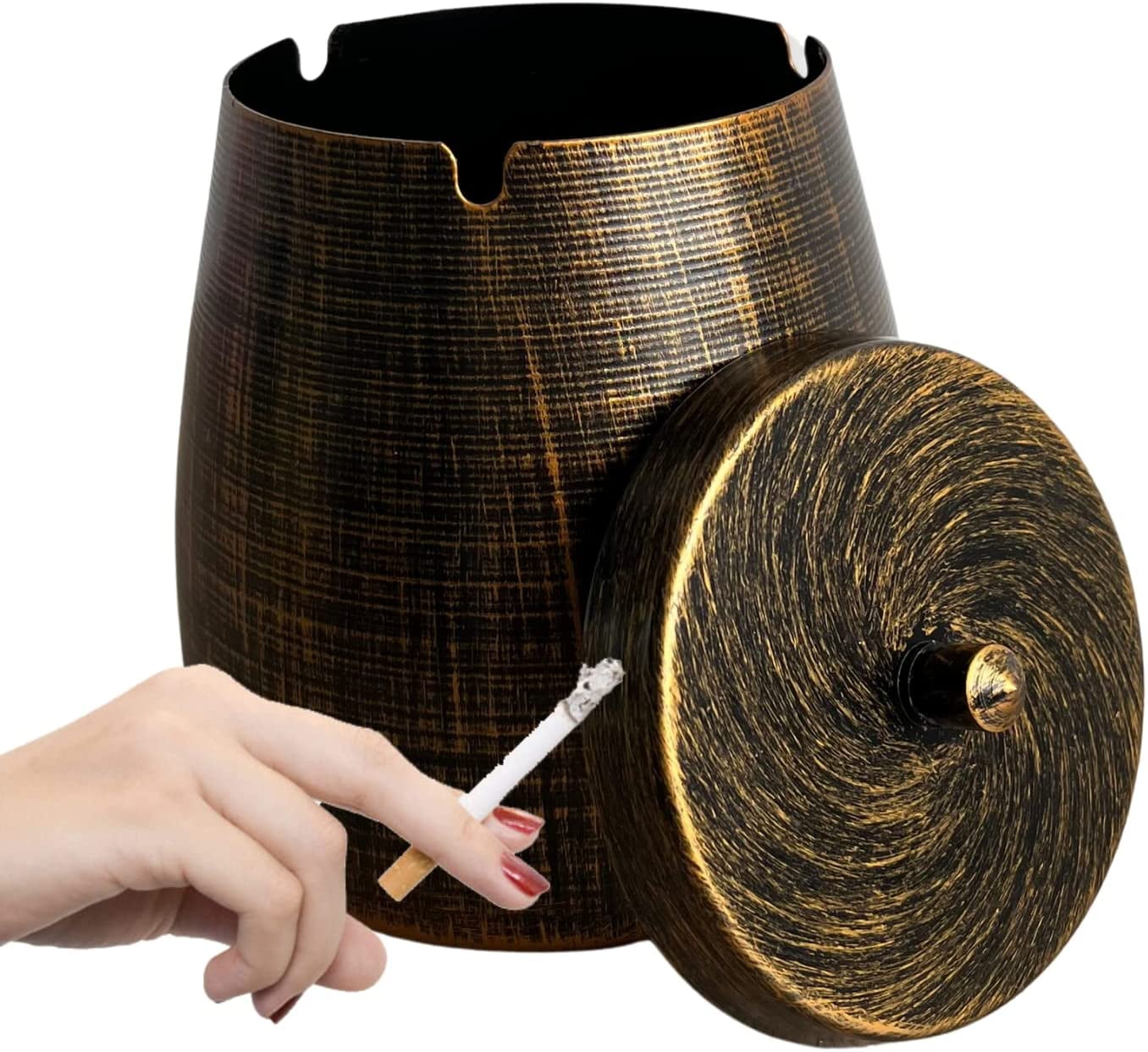 SAYTAY Ashtray with Lid for Cigarette Iron Outdoor Ash Tray Sets