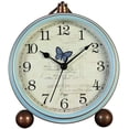 thumbnail image 1 of SAYTAY Vintage Alarm Clock, 5 inch Retro Super Silent Non-Ticking Table Clock with Battery Operated, Quartz Movement-Metal Frame （Blue）, 1 of 7