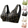 thumbnail image 1 of SAZBJOJN Bralettes for Women Soft Stretchy Daily Wear Push Up Bra Breathable Comfort Wireless Printed Bras for Women Light Support Full Coverage No Underwire Bra Size 34 Brown, 1 of 6