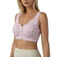 thumbnail image 1 of SAZBJOJN Bralettes for Women Soft Stretchy Daily Wear Push Up Bra Breathable Comfort Wireless Printed Bras for Women Light Support Full Coverage No Underwire Bra Size 36 Purple, 1 of 5