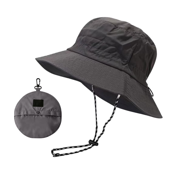SAZBJOJN Bucket Hat for Men Women Foldable Waterproof Bucket Hat Lightweight Outdoor Sun Protection Wide Brim Fisherman Cap for Beach Travel Fishing Daily Wear Gray