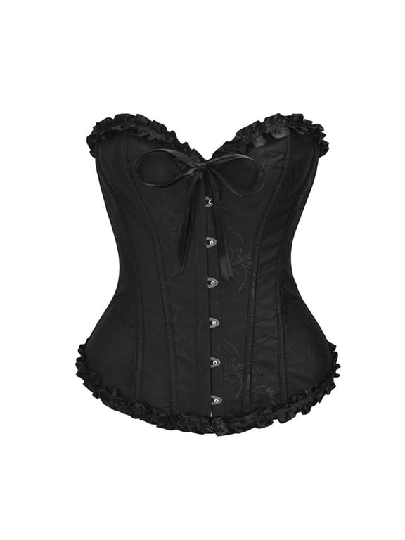 Corset Tops for Women Lace Corset Top Chest Holding Waist Tight Corset Belly Cosing Rubber Bone Shapewear Tummy Control Body Shaping Clothes Black M