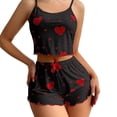thumbnail image 1 of SAZBJOJN Cotton Pajamas for Women Set Heart Print Spaghetti Strap Tank Top & Shorts Pajamas Set Soft Thin Strap Tank Sleepwear Cute PJ Sets for Women Home Casual Nightwear Blue Size L, 1 of 4