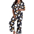 thumbnail image 1 of SAZBJOJN Halloween Pajamas Women Halloween Printed Pajama Set 2 Piece Long Sleeve Top & Pants Soft Sleepwear Loungewear Cute Pattern PJs for Halloween Party Nightwear Black Size M, 1 of 4