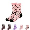 thumbnail image 1 of SAZBJOJN Halloween Socks for Women Men Fun Holiday Graphic Crew Socks Printed Mid Calf Socks Soft Stretch Novelty Cute Socks for Halloween Party Daily Wear One Size Purple, 1 of 4