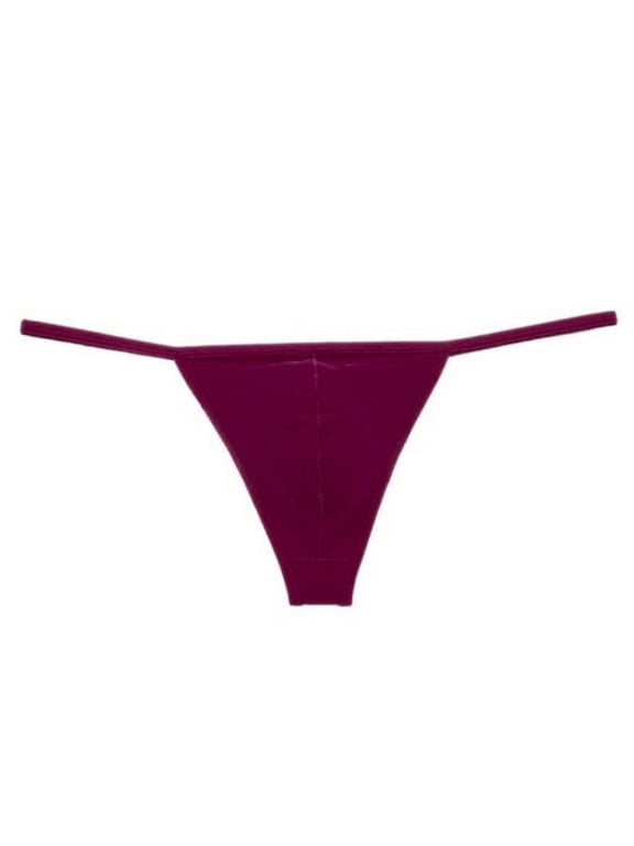 Mens Underwear Solid Color Thong Underwear Soft Breathable Stretch Low Rise G String Panties for Daily Wear Workout Casual Mens Underwear Color Red XXXL