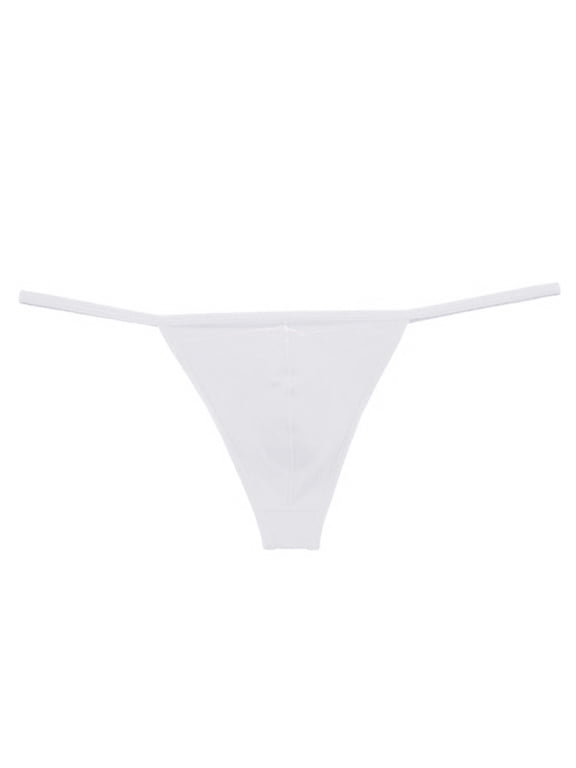 Mens Underwear Solid Color Thong Underwear Soft Breathable Stretch Low Rise G String Panties for Daily Wear Workout Casual Mens Underwear Color White XXL