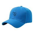 thumbnail image 1 of SAZBJOJN Sun Hats for Women Men Breathable Outdoor UV Protection Casual Daily Wear Sports Cap Simple Heart Black Line Print Comfort Summer Sun Hat One Size Blue, 1 of 4