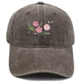 thumbnail image 1 of SAZBJOJN Sun Hats for Women Men Floral Embroidery Casual Adjustable Baseball Cap Breathable Outdoor Summer Sports Sun Hat for Beach, Hiking, Travel One Size Coffee, 1 of 3