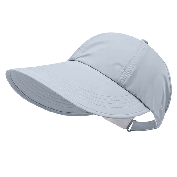 SAZBJOJN Sun Hats for Women Quick Drying Breathable Visor Hat Adjustable Ponytail Friendly Sports Cap Pre-Curved Sunscreen Baseball Cap for Outdoor Activities Gray
