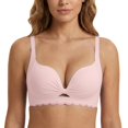 thumbnail image 1 of SAZBJOJN Women's Bras Seamless Full Coverage Bra Anti-Sagging Side Support Bras for Women Thin Lightly Push Up Bra No Underwire Comfort No Dig Strap Bra Size A Pink, 1 of 7