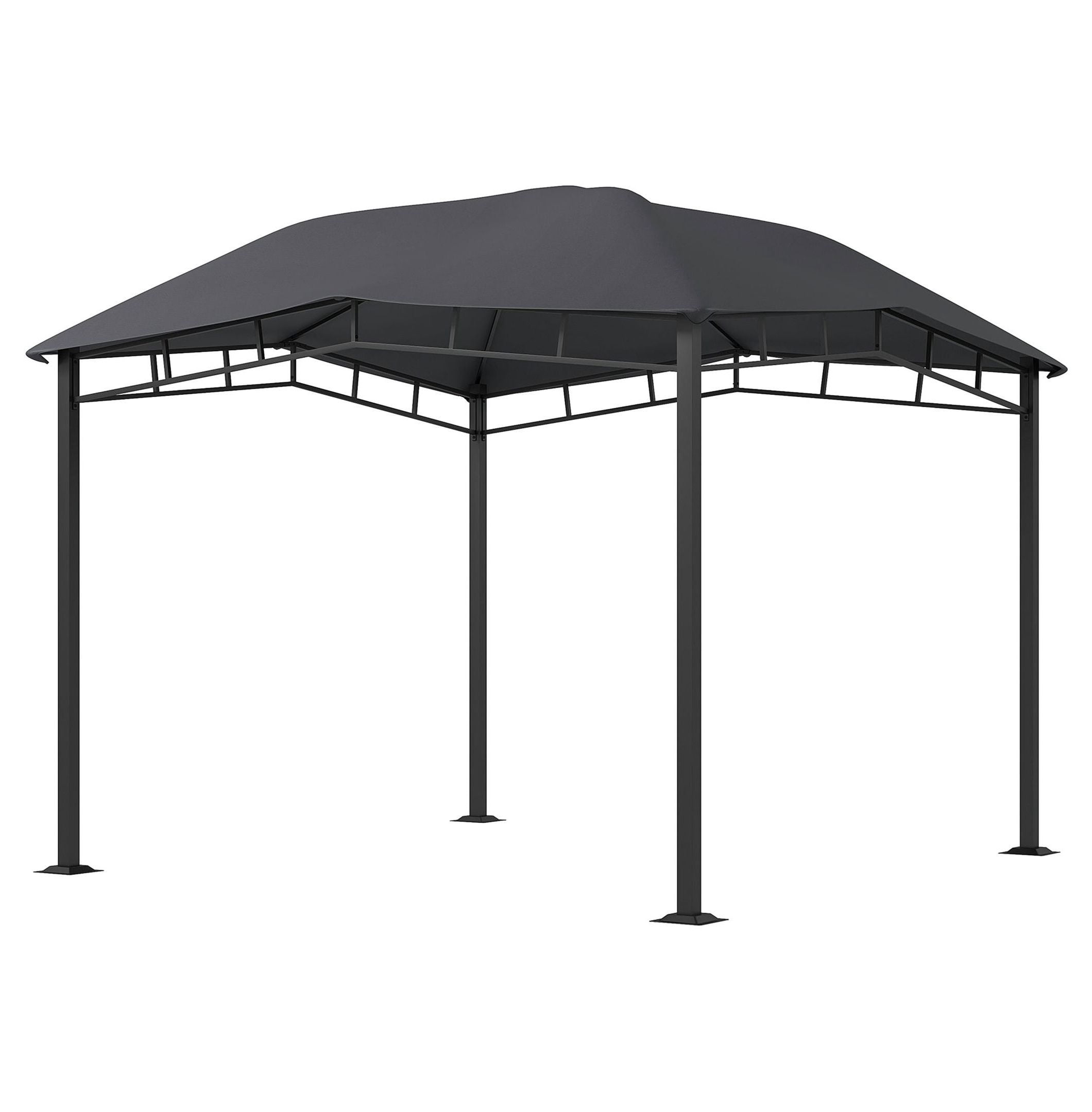 10' x 10' Soft Top Patio Gazebo Outdoor Canopy with Geometric Roof