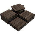 thumbnail image 1 of SAZYY 27-Piece Premium Fir Wood Outdoor Flooring for Garden Poolside & Indoor Spaces – Easy Install Non-Slip Weather-Resistant Modular Deck Tiles, Black, 1 of 18