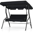 thumbnail image 1 of SAZYY 3 Person Porch Swing, Patio Swing with Removable Cushion & Powder-Coated Steel Frame, Outdoor Swing with Canopy for Porch, Backyard, Garden, Balcony, Black, 1 of 8