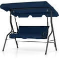 thumbnail image 1 of SAZYY 3 Person Porch Swing, Patio Swing with Removable Cushion & Powder-Coated Steel Frame, Outdoor Swing with Canopy for Porch, Backyard, Garden, Balcony, Navy, 1 of 8